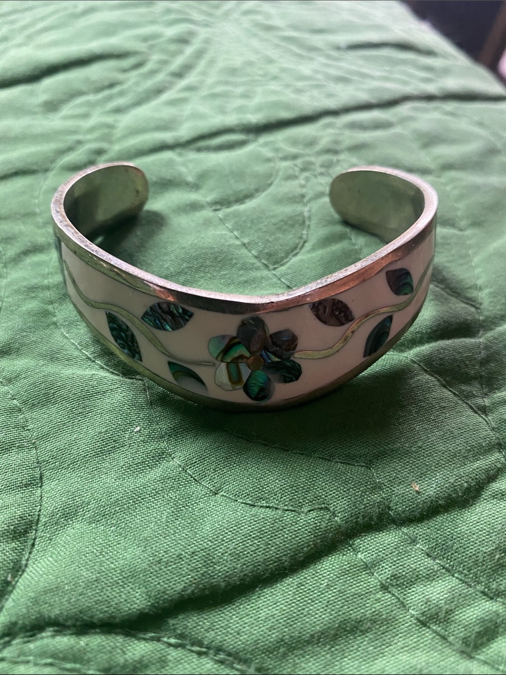 Vintage sterling Bangle is a Mexican Alpaca silver cuff bracelet